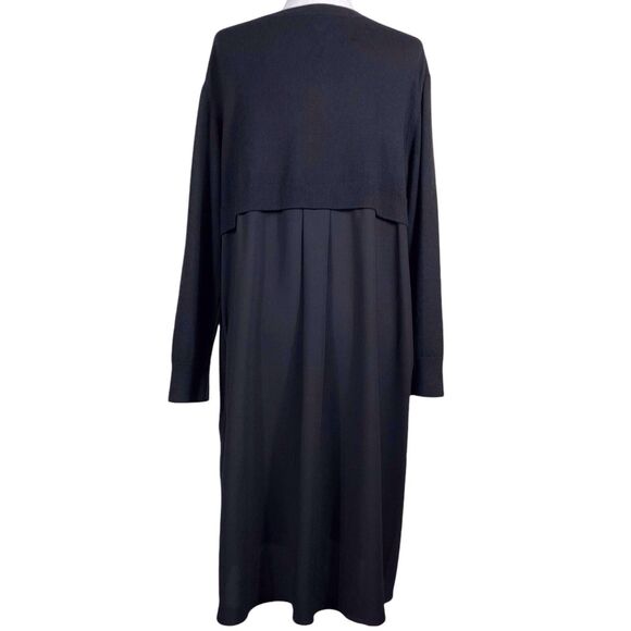 NWT Nordstrom Merino Wool Blend Shift Sweater Dress Size XL Black Long Sleeve - Picture 10 of 15